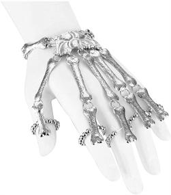 img 3 attached to 👻 Gothic Ghost Claws Bracelets for Women Girls: Halloween Skeleton Hand Bracelet - Perfect Punk Cosplay Jewelry