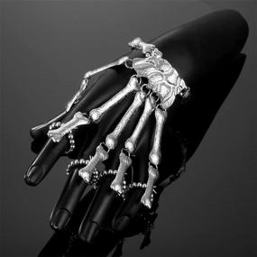 img 2 attached to 👻 Gothic Ghost Claws Bracelets for Women Girls: Halloween Skeleton Hand Bracelet - Perfect Punk Cosplay Jewelry