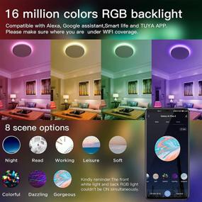 img 3 attached to 🔆 ocioc 12 Inch WiFi Smart Flush Mount Ceiling Light: Alexa Compatible, Color-Changing & Super Bright Modern Fixture for Bedroom, Living, Kids Room