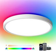 🔆 ocioc 12 inch wifi smart flush mount ceiling light: alexa compatible, color-changing & super bright modern fixture for bedroom, living, kids room логотип