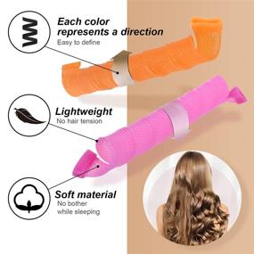 img 3 attached to 🌀 40Pcs(22inch/55cm) Heatless Hair Curler Set for Long Hair - No Heat Curlers with 6pcs Styling Hooks for Magic Curls Spiral Hair Styling, Heatless Hair Rollers Styling Kit