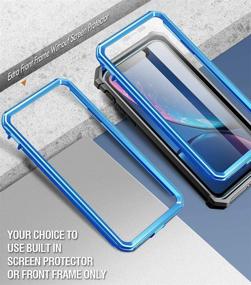 img 1 attached to 📱 iPhone XR Case, Poetic Guardian - Blue | Full-Body Rugged Clear Hybrid Bumper Case with Scratch Resistant Back & Built-in-Screen Protector | Compatible with Apple iPhone XR 6.1" LCD Display