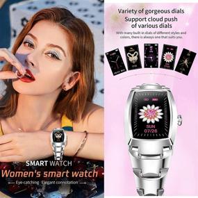 img 1 attached to 💃 Stylish & Water-resistant Smart Watch for Women: Enhanced Fitness Tracker with Blood Pressure, Heart Rate & Sleep Monitor - iOS/Android Compatible