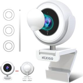 img 4 attached to 2021 NexiGo N660E 1080P Webcam with Ring Light and Software Control - Adjustable Brightness, Privacy Cover, Dual Noise Reduction Mics, Ideal for Zoom, Skype, Teams - White