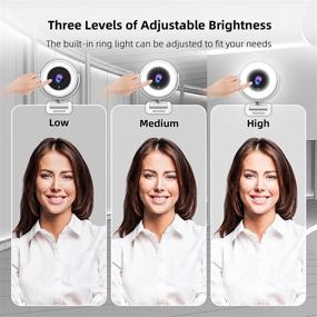img 2 attached to 2021 NexiGo N660E 1080P Webcam with Ring Light and Software Control - Adjustable Brightness, Privacy Cover, Dual Noise Reduction Mics, Ideal for Zoom, Skype, Teams - White
