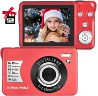 📸 compact 30mp digital camera with 2.7" lcd screen - rechargeable small camera for kids, students, school, children - ideal for photography logo