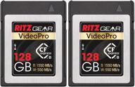 📸 ritz gear cfexpress card type b - high performance 2 x 128gb (1550/550 read/write) logo