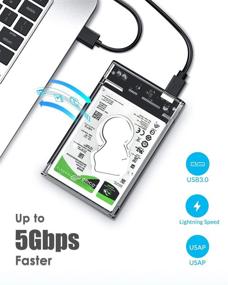 img 2 attached to 💾 ORICO 2139U3: Clear USB 3.0 External Hard Drive Enclosure for 2.5'' SATA HDD SSD - Supports up to 4TB, UASP, Tool-Free