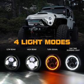 img 3 attached to 🚙 Xprite 7" Inch LED Halo Headlights for Jeep Wrangler JK TJ LJ 1997-2018 - DOT Approved, CREE LED Chip, 90W 9600 Lumens Hi/Lo Beam with Halo Ring Angel Eyes DRL