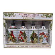 🎄 home and body holiday greetings collection hand soap set - 4 bottles, 21.5 fl oz each logo