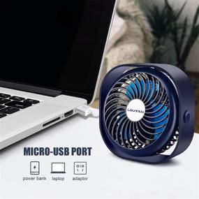 img 1 attached to 🌬️ Portable Small Desk Fan - Mini Desktop Cooling Fan with 3 Speeds – Rechargeable 2000mAh Battery - Powerful and Quiet Desk Fans for Home, Office, Room, Car - Indoor and Outdoor