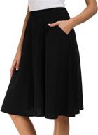 👗 chic and functional: sinono womens casual pleated high waisted a line midi button front skirts with pockets for effortless style logo