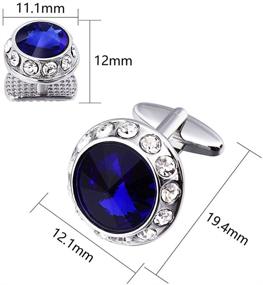 img 1 attached to 💎 Crystal Cufflinks and Tuxedo Studs Shirt Set