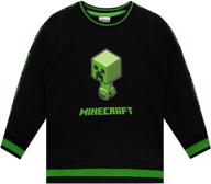 👕 minecraft creeper black sweatshirt for boys' - boys' clothing logo