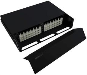 img 1 attached to 🔌 Enhance Your Network Efficiency with CableRack 2U Rack Mount Fiber Enclosure: 48 Port Tray with LC and SC Couplers, in Sleek Black Design