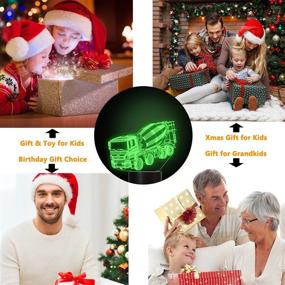 img 1 attached to 🚚 FULLOSUN Cement Mixer Truck Night Light, Concrete Truck Figurine 3D Lamp for Kids - Ideal Xmas, Holiday, Birthday Gifts with Remote Control - 16 Colors Changing, 4 Modes, Dim Function