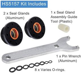 img 1 attached to 🔧 Camoo Steering Support Bracket Puller & Front Mount Hydraulic Steering Cylinder Seal Kit - HS5157 Replacement for Seastar Uflex, HC53xx, and HC67xx Cylinders