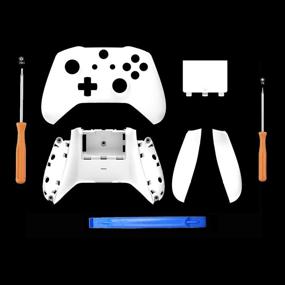 img 2 attached to 🎮 Premium Matte Replacement Housing Set for Xbox One S Slim Controller (With 3.5mm Headphone Jack) - Faceplates, Buttons, Bumpers, and Rails - Black