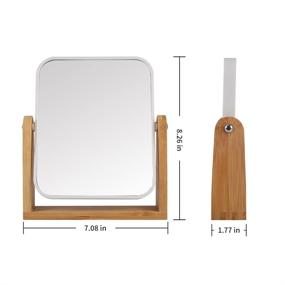 img 3 attached to 🔍 LOTIKO Natural Bamboo Stand Makeup Mirror - 1X/3X Magnification Double Sided 360 Degree Swivel Magnifying Mirror for Vanity Table, Office Desk, Room Decor - Beauty Gifts (Square)