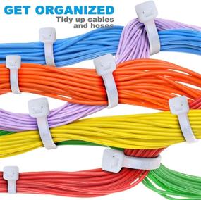 img 3 attached to Homerope 100pcs 12 Inch Heavy Duty Cable Zip Ties - Premium Clear Plastic Wire Ties with 50lbs Tensile Strength - Self-Locking Nylon White Zip Ties for Indoor and Outdoor Use