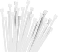 homerope 100pcs 12 inch heavy duty cable zip ties - premium clear plastic wire ties with 50lbs tensile strength - self-locking nylon white zip ties for indoor and outdoor use logo