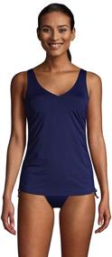 img 1 attached to 👙 Lands' End Chlorine Resistant Women's Adjustable V-Neck Underwire Tankini Top Swimwear with Adjustable Straps