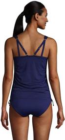 img 3 attached to 👙 Lands' End Chlorine Resistant Women's Adjustable V-Neck Underwire Tankini Top Swimwear with Adjustable Straps