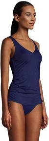 img 2 attached to 👙 Lands' End Chlorine Resistant Women's Adjustable V-Neck Underwire Tankini Top Swimwear with Adjustable Straps