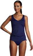 👙 lands' end chlorine resistant women's adjustable v-neck underwire tankini top swimwear with adjustable straps logo