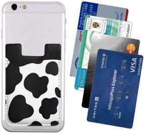 img 3 attached to 🐄 Cows Print Phone Card Holder: Convenient Stick-On ID Credit Card Wallet for iPhone & Android