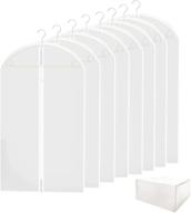 👕 lmqsch lightweight hanging garment bags - clear peva suit covers for closet clothes storage, breathable garment bags for hanging clothes - 24" x 40" size, pack of 8 логотип