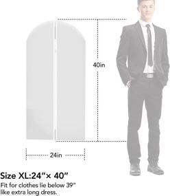 img 2 attached to 👕 LMQSCH Lightweight Hanging Garment Bags - Clear PEVA Suit Covers for Closet Clothes Storage, Breathable Garment Bags for Hanging Clothes - 24" x 40" Size, Pack of 8