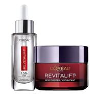 l'oreal paris hyaluronic acid serum & vitamin c face care 🌟 kit with revitalift triple power face moisturizer – paraben-free, fragrance-free, 2 items logo