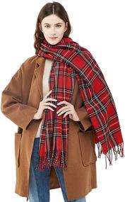 img 4 attached to Womens Fashion Lightweight Winter Lattice Women's Accessories for Scarves & Wraps