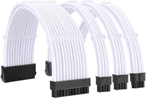 img 4 attached to 💻 Enhance Your PC's Aesthetics and Performance with GIM PSU Cable Extension Kit - Power Supply Sleeved Cable with Combs 18AWG ATX 1x24-PIN, 2x8-PORT (4+4) M/B, 1x8-PORT (6+2) PCI-E (White)