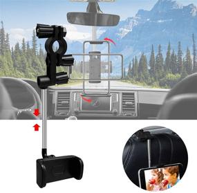 img 3 attached to 📱 360 Rear View Mirror Phone Mount for iPhone 11/12/Pro Max - Universal Car GPS Holder, Flexible & Concealable Stand for 4.7-6.7inch Smartphones