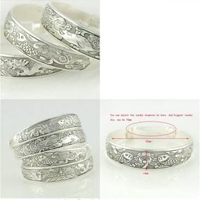 img 1 attached to 🏯 Factory Wholesale Tibetan Jewelry: Vintage Silver Bangles – Stainless Steel Charms Mix (4pcs) – Antique Tibetan Silver Cuff Bracelets