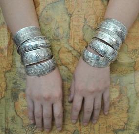 img 3 attached to 🏯 Factory Wholesale Tibetan Jewelry: Vintage Silver Bangles – Stainless Steel Charms Mix (4pcs) – Antique Tibetan Silver Cuff Bracelets