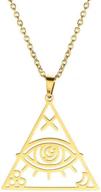 👁️ caiyao pyramid triangle evil eye: stylish stainless steel necklace for women logo