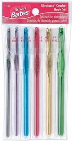 img 1 attached to Premium Susan Bates Silvalume Crochet Hook Set in Pouch: Sizes F, G, H, I, J, K (3 Pack)