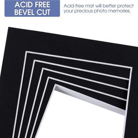 img 1 attached to 📸 Pack of 10 Golden State Art Pre-Cut 11x14 Black Picture Mat for 8.5x11 Photo, Acid-Free with White Core - High Premier Bevel Cut Mattes