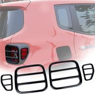 🚦 enrand tail light cover: premium metal rear lamp protector for jeep renegade (2015-2020) logo