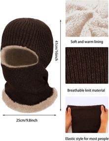 img 2 attached to 🧤 Outdoor Sports Winter Hat: 2-in-1 Fleece Lined Balaclava Neck Warmer and Windproof Face Mask for Skiing