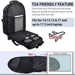 img 1 attached to 🎒 17 Inch Waterproof Laptop Backpack, Extra Large TSA Travel Backpack with Anti-Theft Feature, Suitable for College, School, Business, Men, Women, USB Charging Port, 17.3 Gaming Computer Backpack, Black, 45L