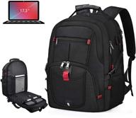 🎒 17 inch waterproof laptop backpack, extra large tsa travel backpack with anti-theft feature, suitable for college, school, business, men, women, usb charging port, 17.3 gaming computer backpack, black, 45l logo