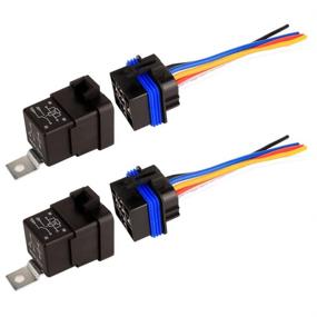 img 3 attached to 🔌 Gebildet 2 Pieces 40/30 Amp Waterproof Relay Switch Harness Set - Reliable 12V DC 5-Pin SPDT Automotive Relays with 14 AWG Hot Wires