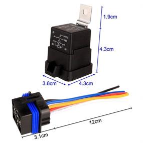 img 1 attached to 🔌 Gebildet 2 Pieces 40/30 Amp Waterproof Relay Switch Harness Set - Reliable 12V DC 5-Pin SPDT Automotive Relays with 14 AWG Hot Wires