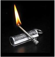 🔥 shuttle tree permanent match keychain lighter: waterproof flint fire starter (black) logo