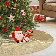 juya delight sequin christmas tree skirt, 48-inch gold logo