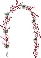 🎄 6ft red berry christmas garland - artificial red and burgundy berry garland for indoor/outdoor home fireplace decoration during winter holiday season логотип